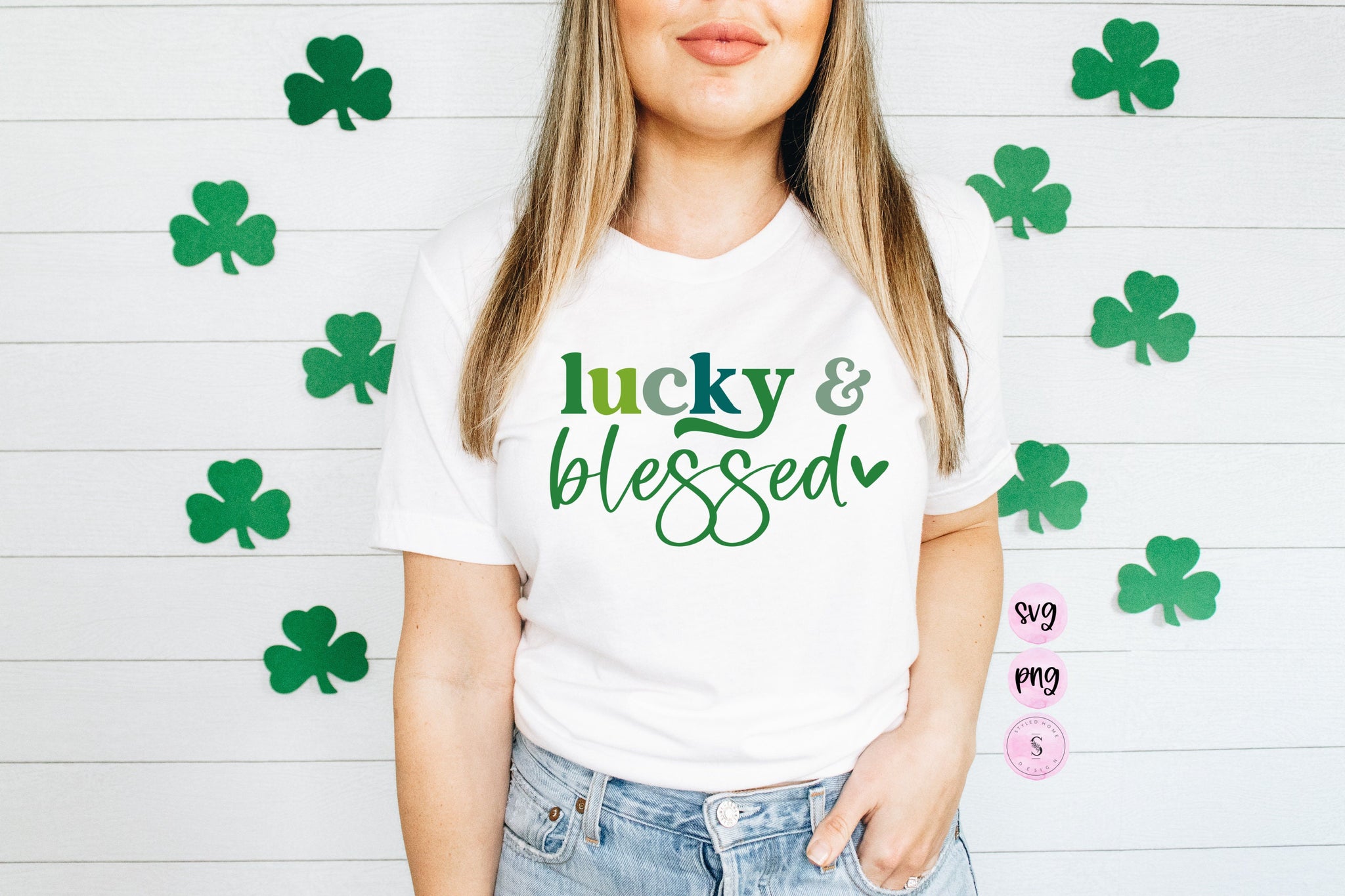 Lucky Blessed Svg, Happy Go Lucky , Lucky Mama SVG, Retro Boho Rainbow St. Patricks Day Design Sublimation PNG St. Pattys Day T Shirt