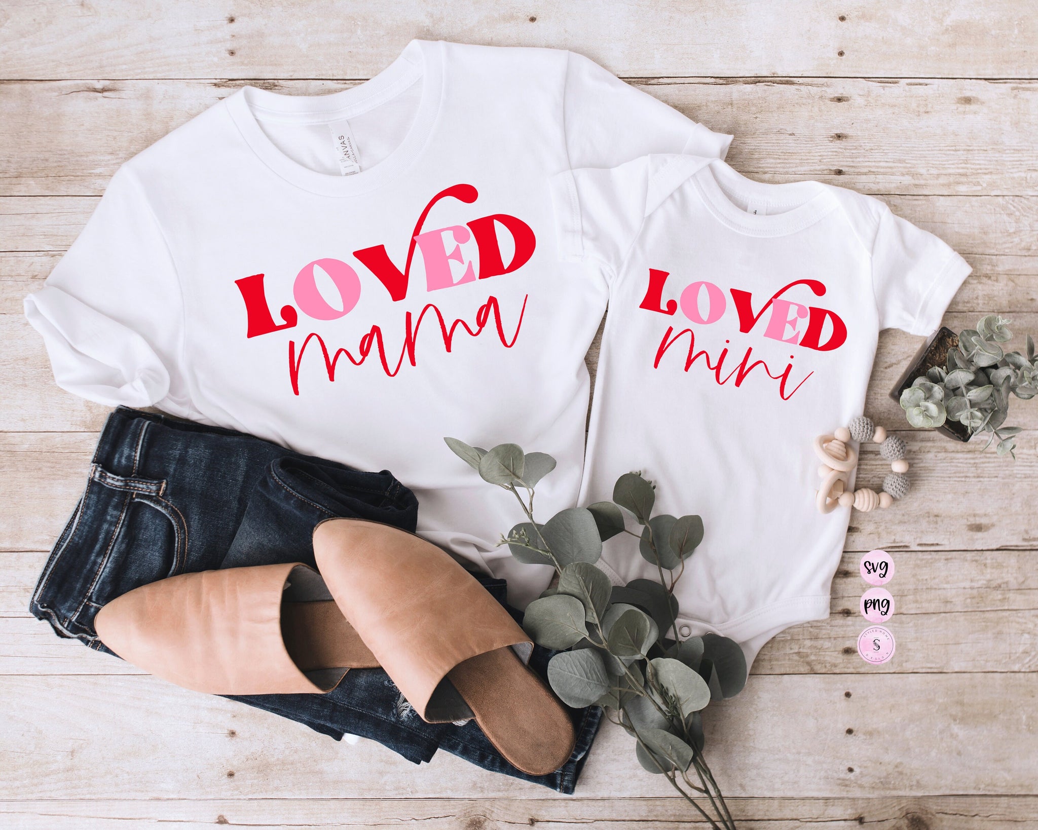Loved Mama Loved Mini Svg,  Retro, Valentine's Day SVG, Matching SVG Cut File Printable PNG Silhouette Cricut Sublimation