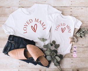 Loved Mama Loved Mini Valentine's Day Matching Hello Valentine Bundle SVG Cut File Printable PNG Silhouette Cricut Sublimation