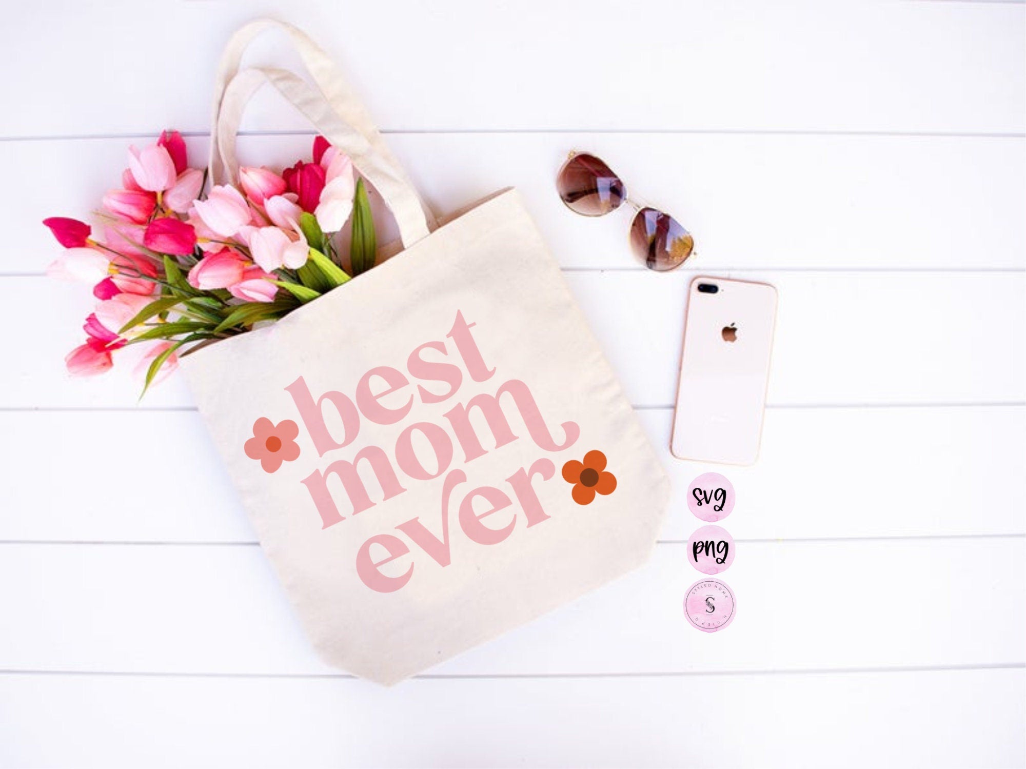 Best Mom Ever Mothers Day Svg, Retro Mama Svg, Minimal Svg, Coffee Mug Svg, SVG Cut File, Printable PNG Silhouette CricutSublimation