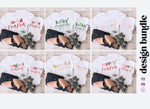 Mama and Me Matching SVG Bundle, Retro Mama Loved Mama, Mother Daughter Shirts Bundle SVG Cut File, Printable PNG Cricut Sublimation
