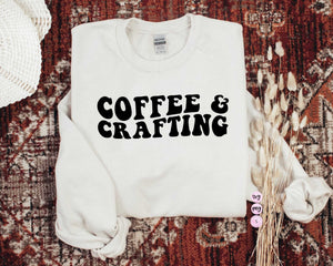 Coffee and Crafting Retro Svg, Raise them Kind, Crafting, Small business Owner Retro Boho SVG Cut File Printable PNG Cricut Sublimation