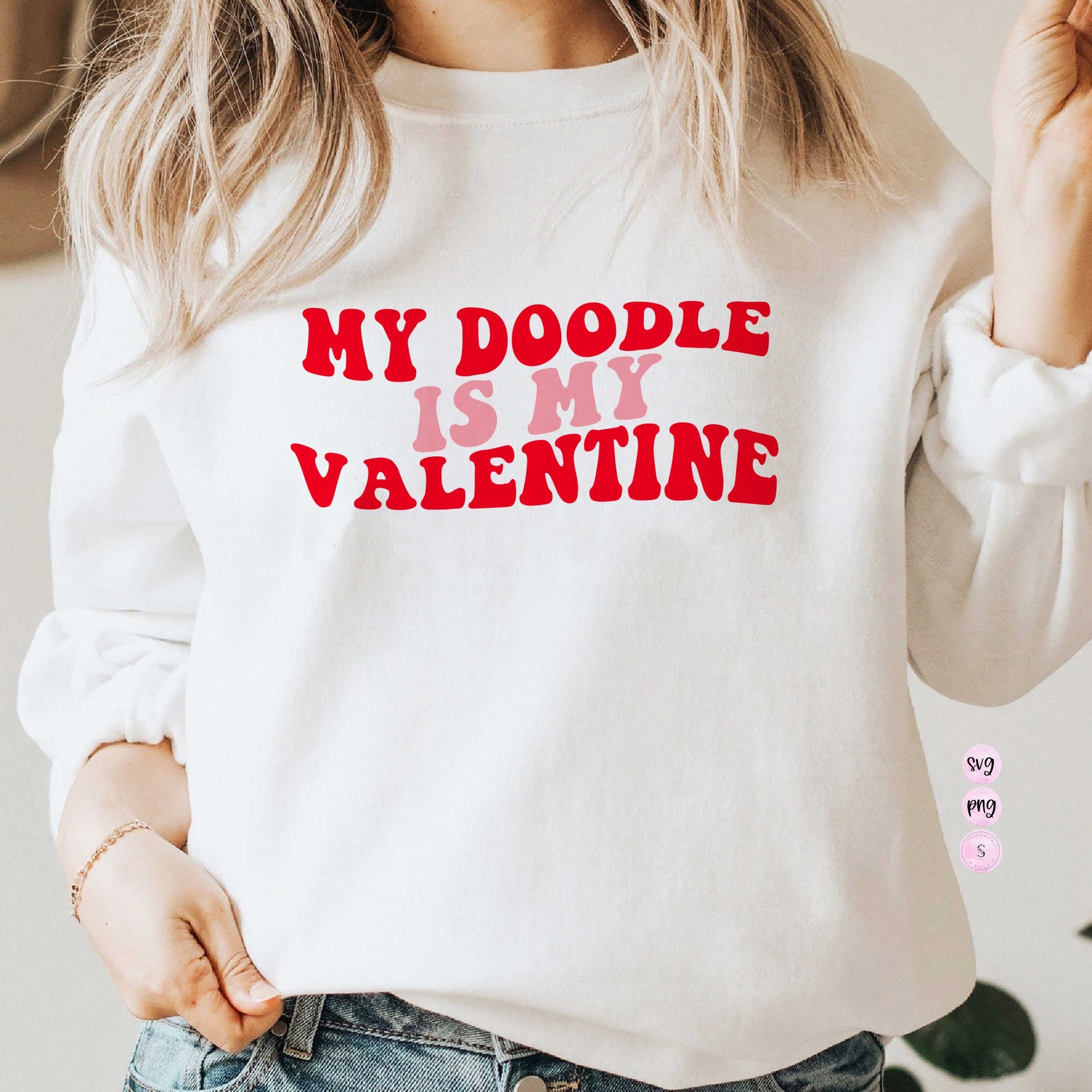 My Doodle is My Valentine, Valentine's Day SVG Cut File, Doodle Mama, Doodle Mom, Printable PNG Silhouette Cricut Sublimation