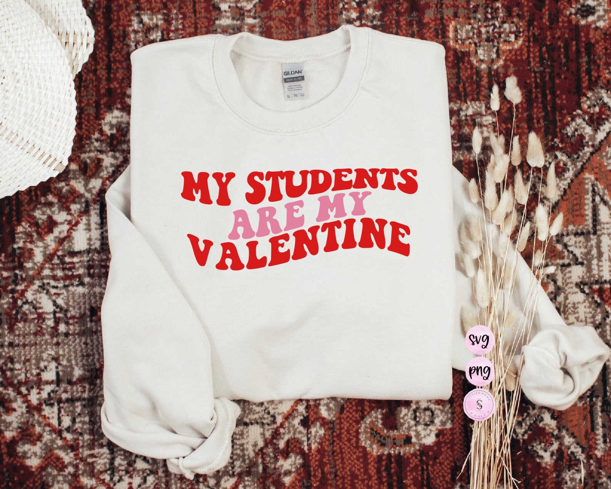 My Students are my Valentine, Valentine's Day SVG Cut File, Teacher Svg, Wavy text, Printable PNG Silhouette Cricut Sublimation