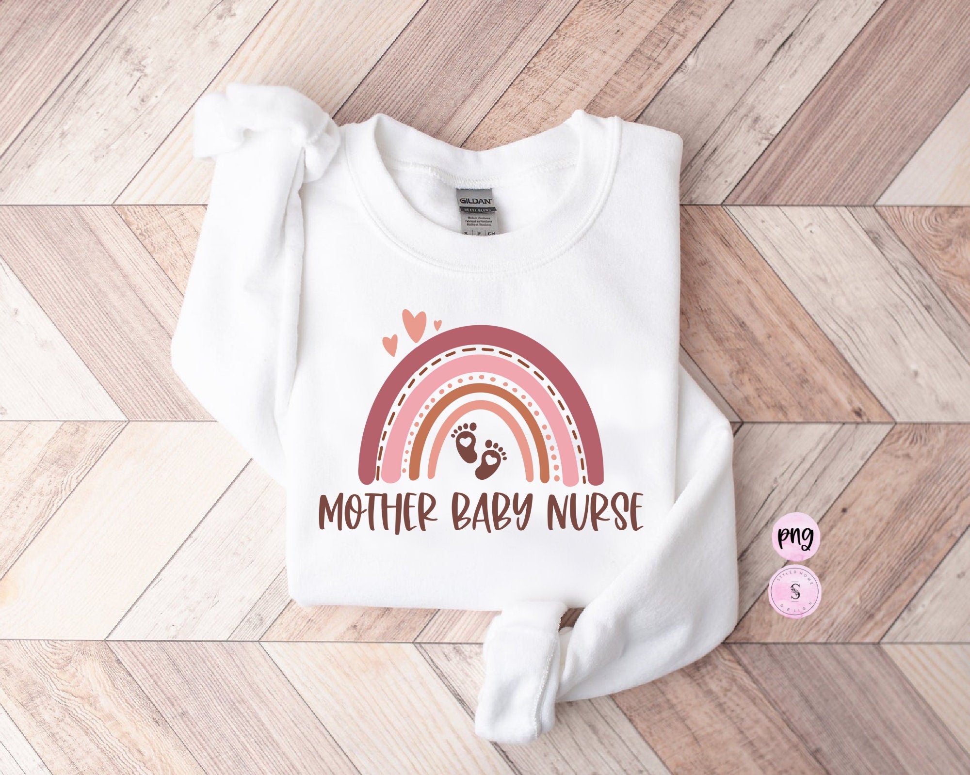 Mother Baby Nurse, Labor and Delivery Pregnant Matching Mothers Day Sunny Days Boho Vintage Spring Summer Printable PNG Cricut Sublimation