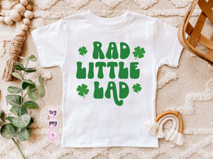 Rad Little Lad Svg, Dino SVG, Lucky Mini, Retro Rainbow St. Patricks Day Design Sublimation PNG St. Pattys Day T Shirt, St Patricks Day Tee