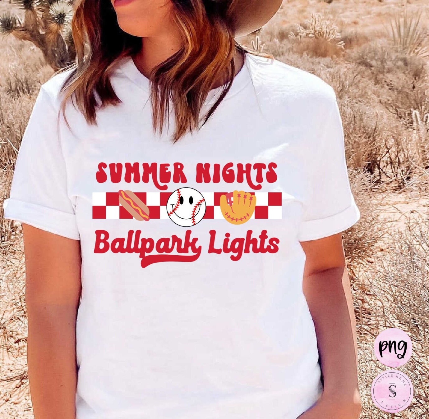 Summer nights ballpark lights, Retro Baseball png, Checkered Baseball , Game Day png, Summer png, Printable PNG Sublimation