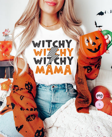 Witchy Mama Sublimation PNG, Checkered Retro Halloween PNG, Distressed png, Ghouls png, Fall png, Retro PNG, Sublimation Design